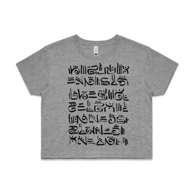 Moonuscript Crop - Black Design - Womens Thumbnail