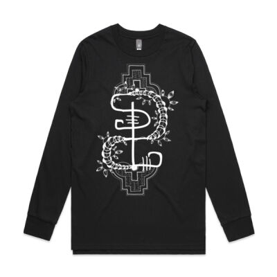 Shaman Logo Longsleeve - White Design -  Mens Thumbnail