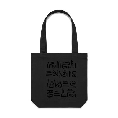 Moonuscript Canvas Tote - Black Design Thumbnail